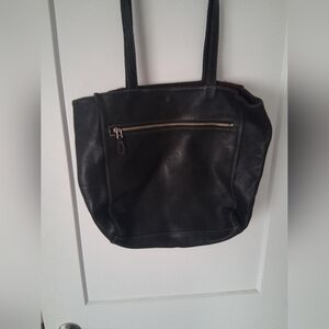 Vtg Genuine Roots Canada Womens Leather Shoulder Tote Bag